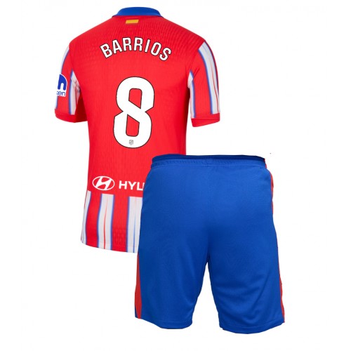 Fotballdrakt Barn Atletico Madrid Pablo Barrios #8 Hjemmedraktsett 2024-25 Kortermet (+ Korte bukser)